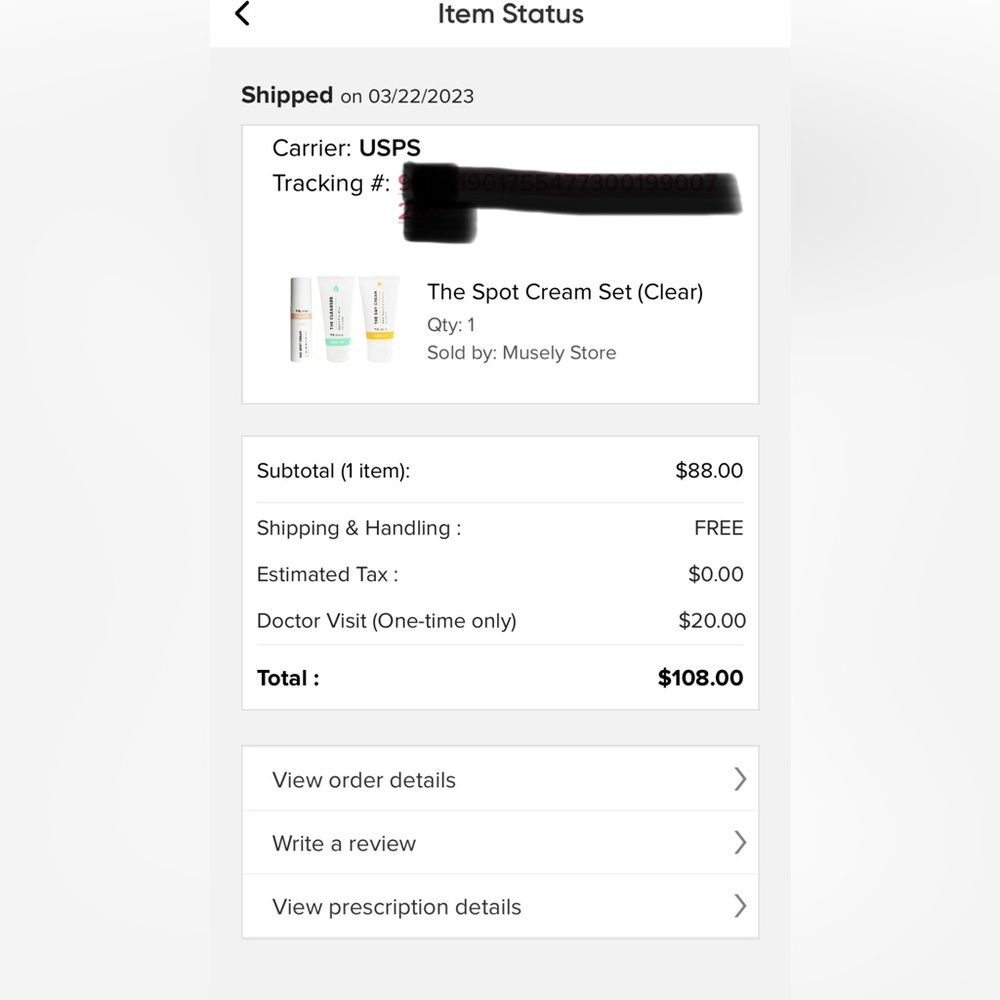 Musely Spot cream set includes cleanser, day cream (sunscreen) and spot cream